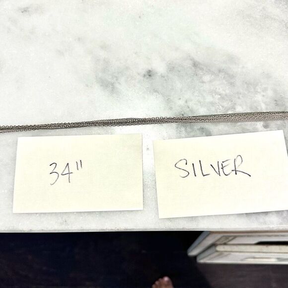 Zara Silver-tone Multi-stand Lobster Clasp Adjustable Link Chain Layered Necklac - Picture 5 of 5